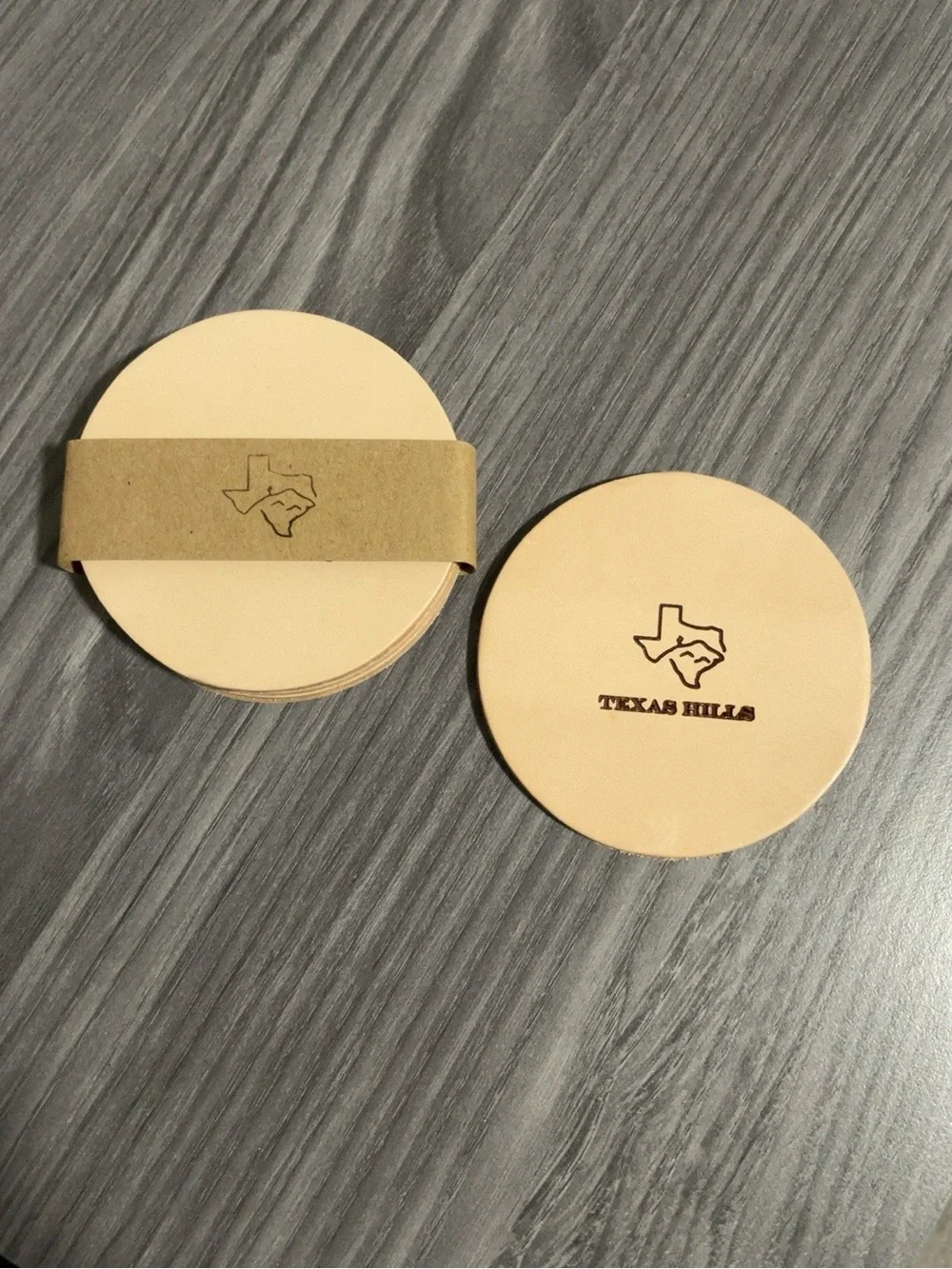 Texas Hills Genuine Leather Coasters 4 Pack Texas Proud Western Rustic NWT